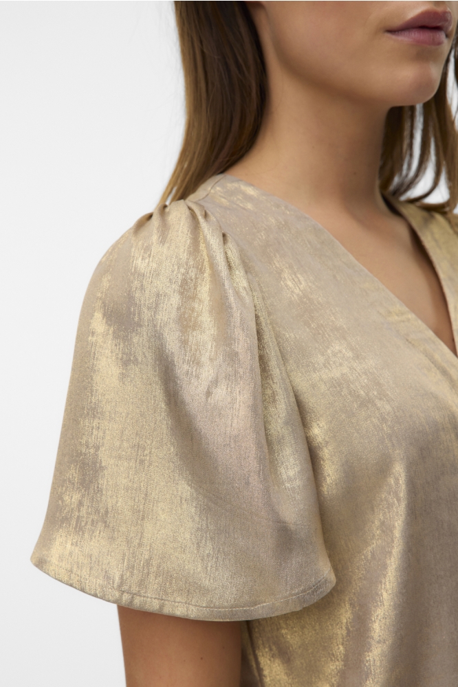 VMAMALIA SS V-NECK TOP EXP 10340935 GOLD COLOUR